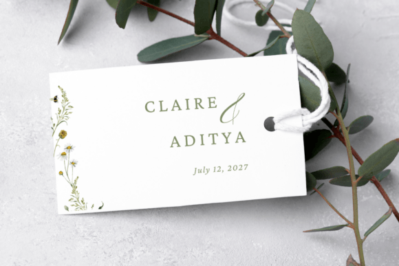 Floral Wedding Favor Tag Template — the creator’s product preview